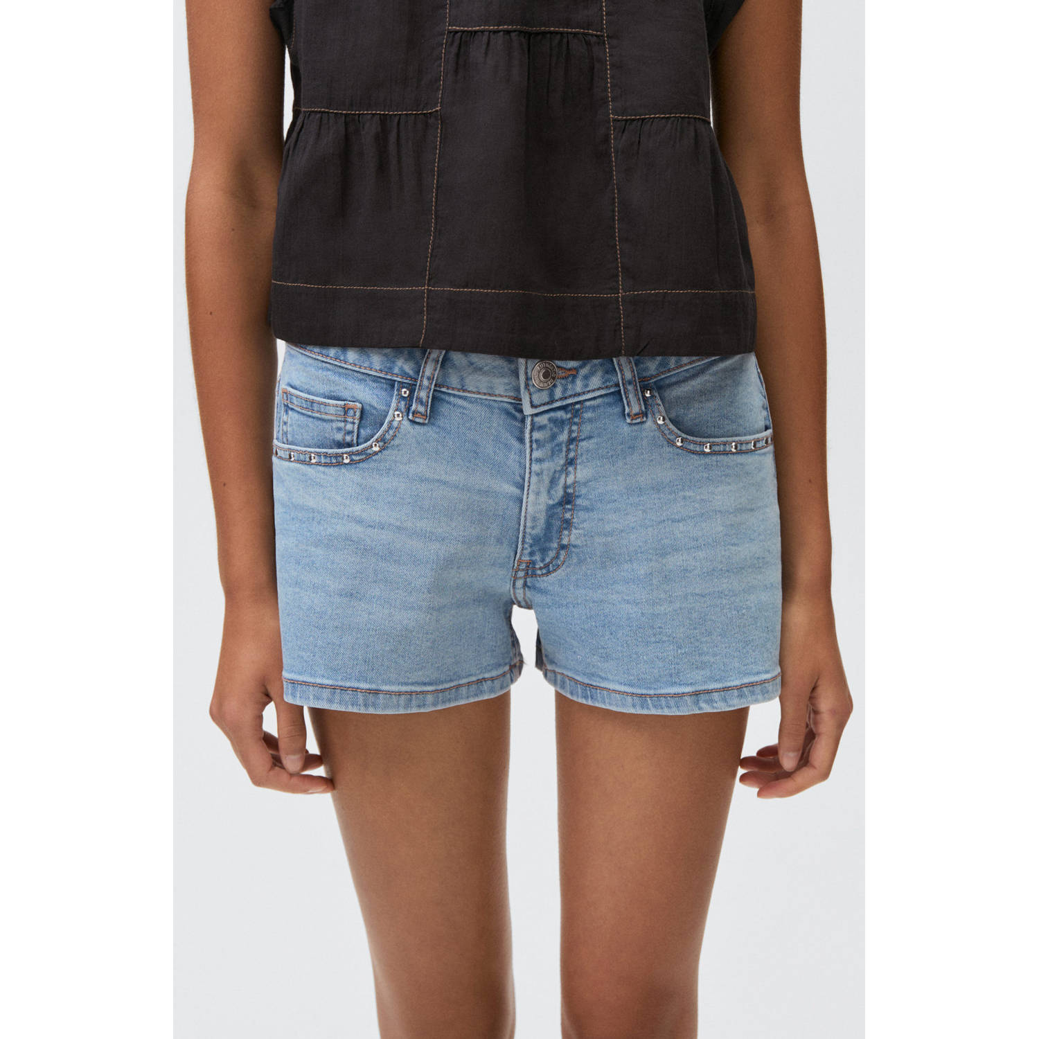 MANGO TEEN denim short medium blue denim