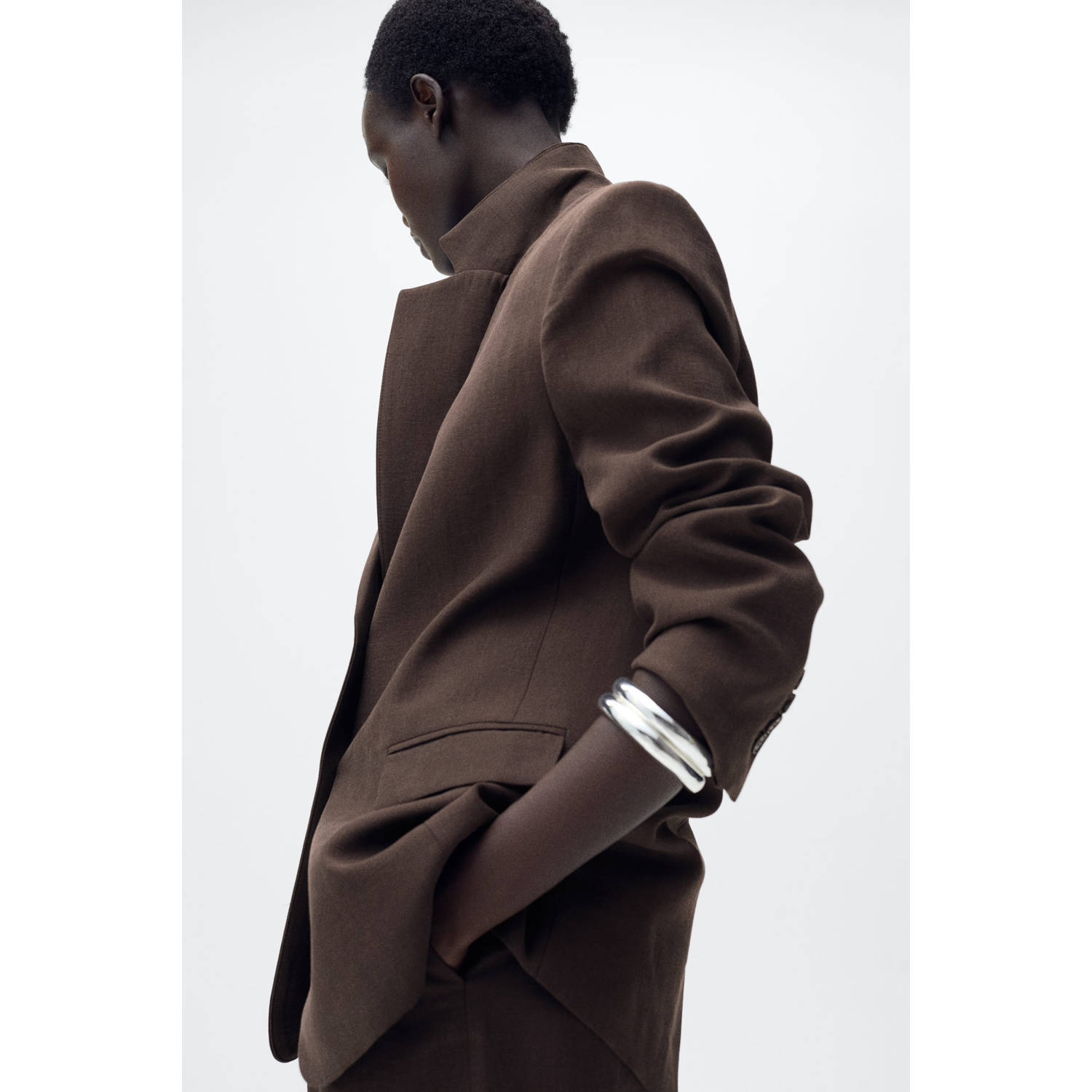 Mango regular blazer bruin