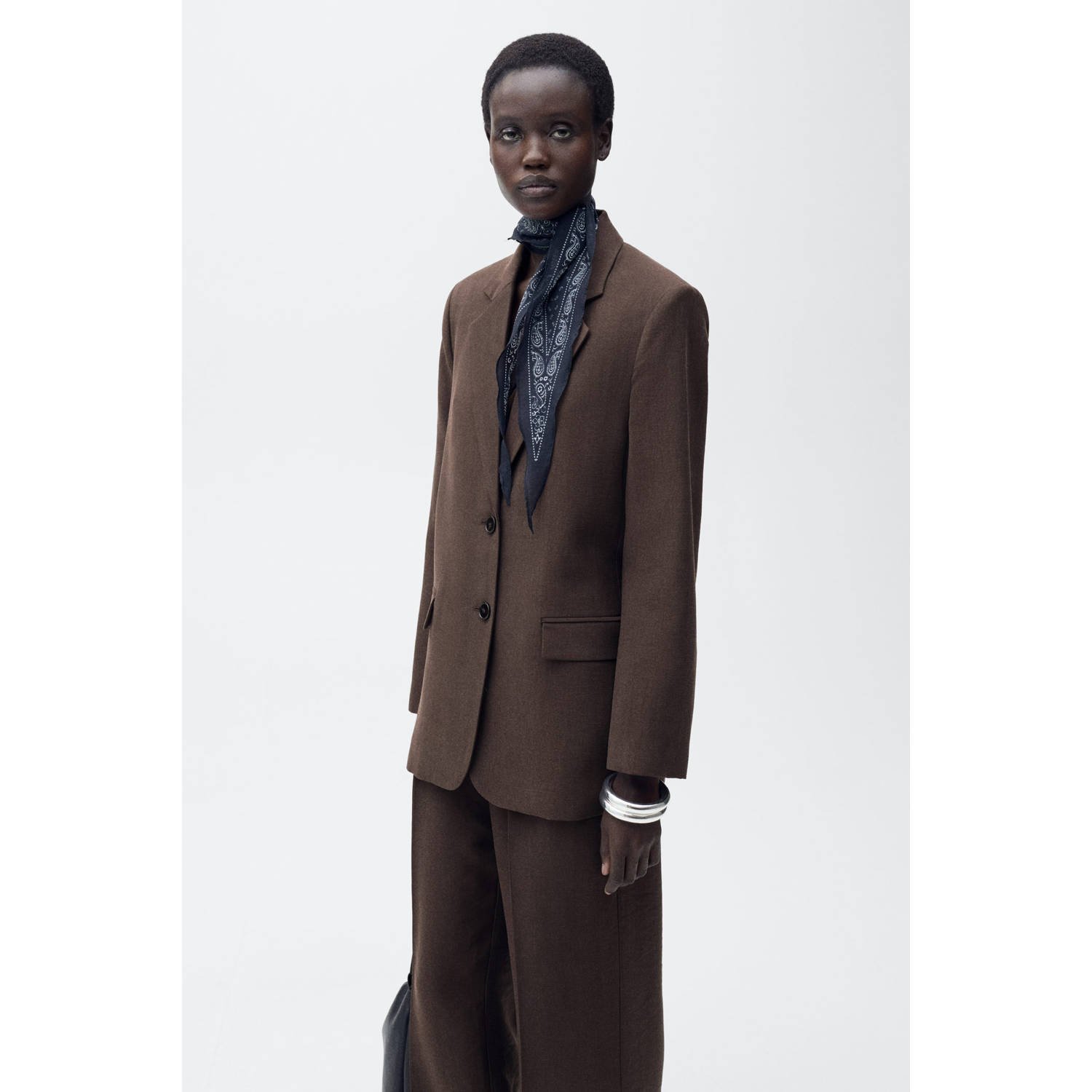 Mango regular blazer bruin