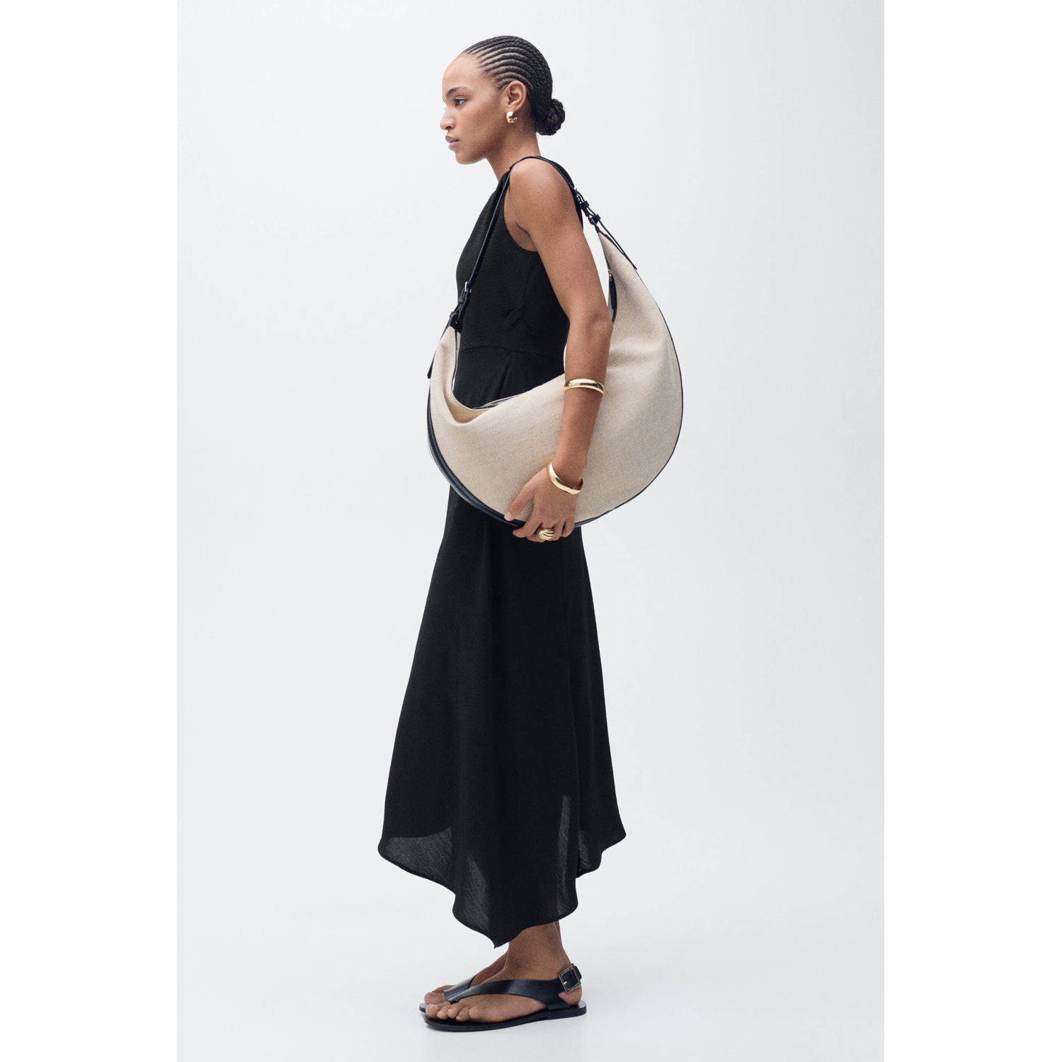 Mango midi jurk zwart