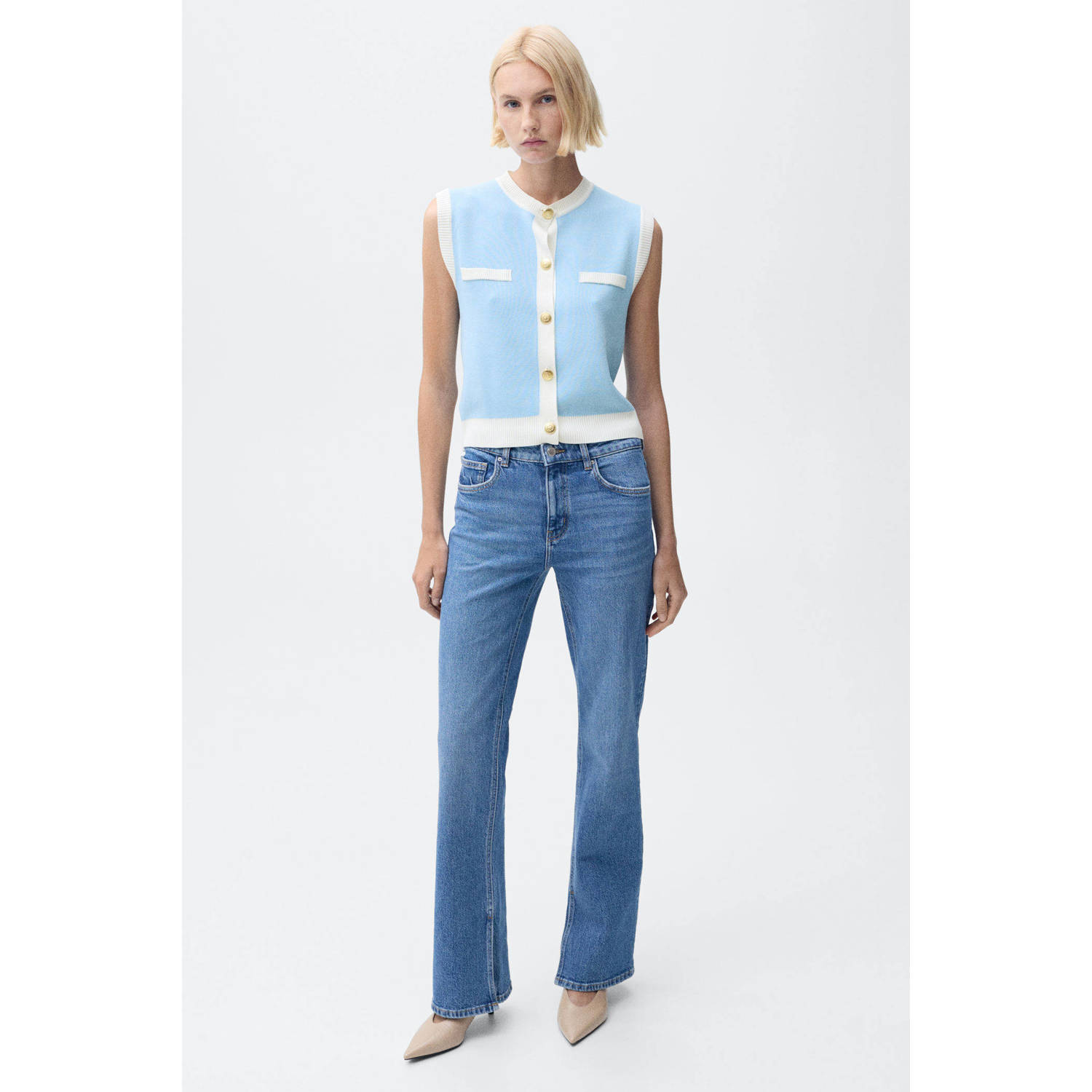 Mango gilet lichtblauw