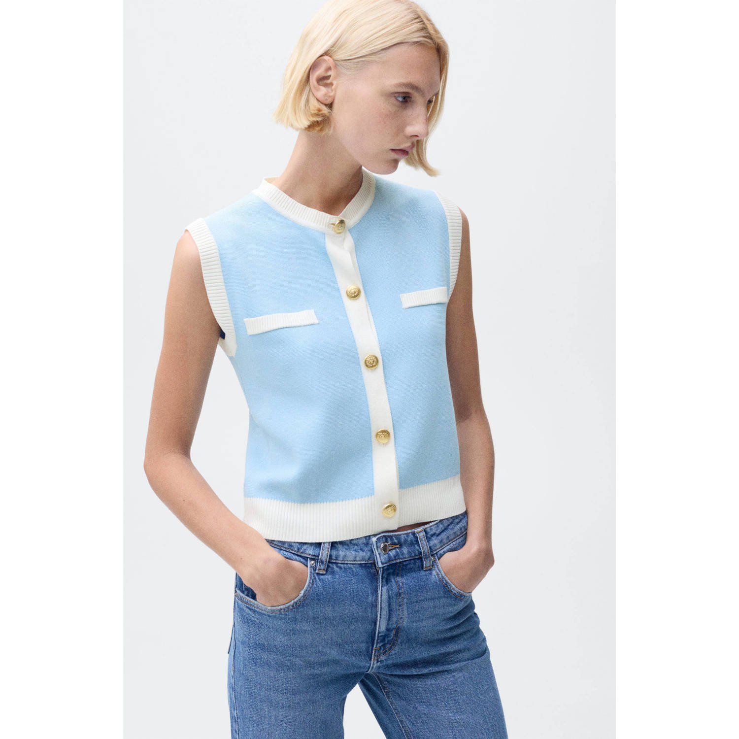 Mango gilet lichtblauw