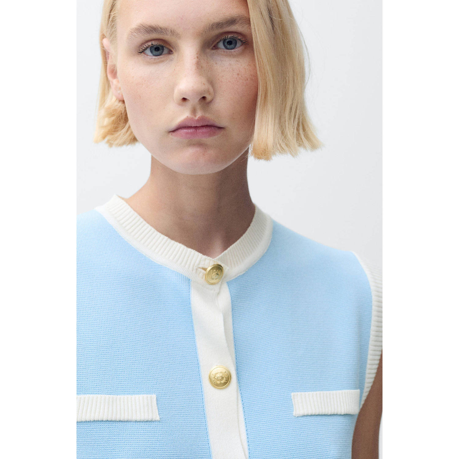 Mango gilet lichtblauw
