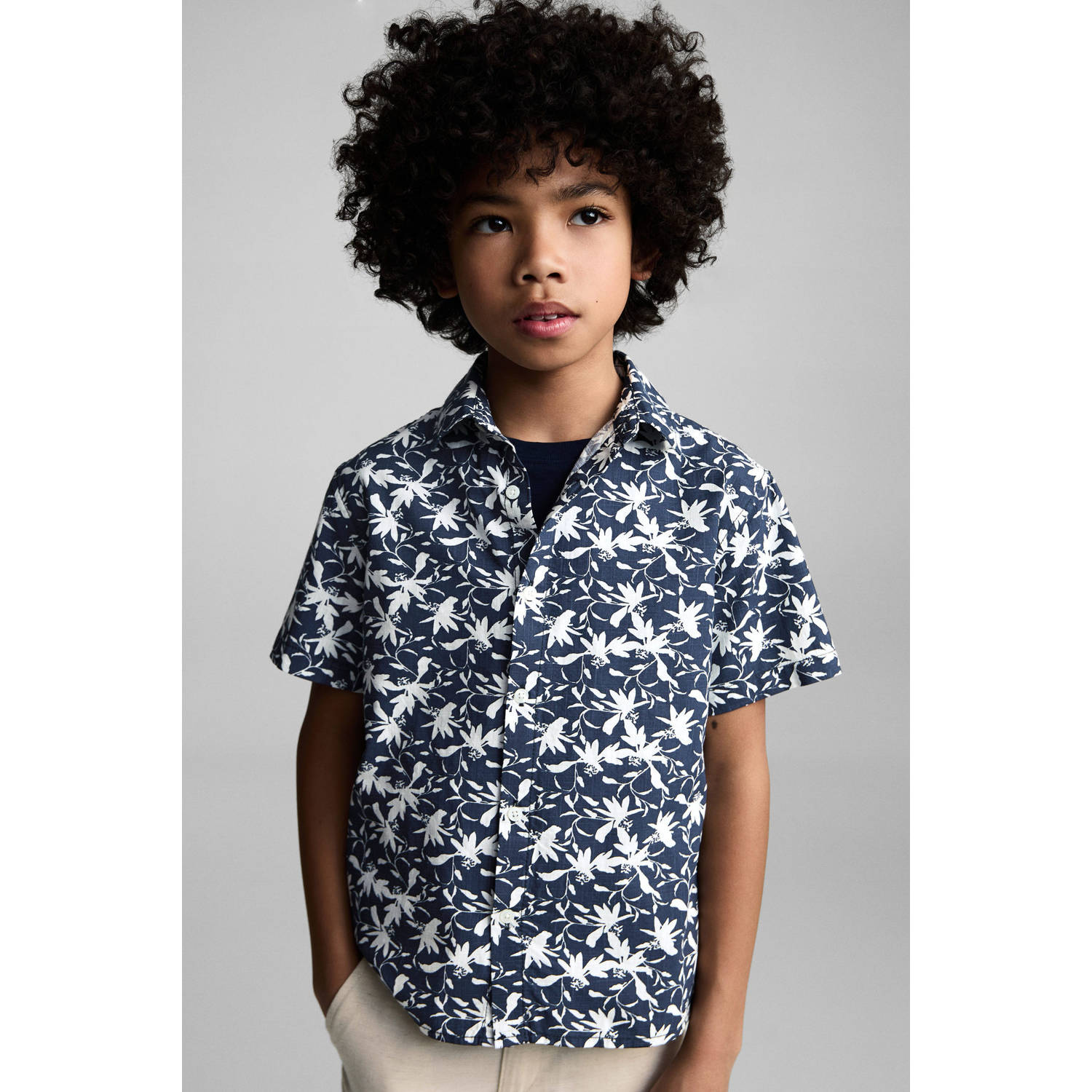 Mango Kids overhemd donkerblauw