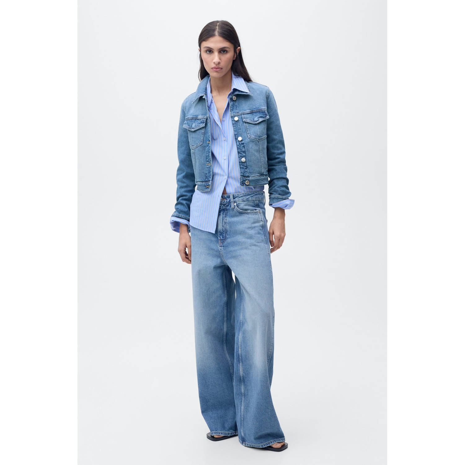 Mango spijkerjas medium blue denim