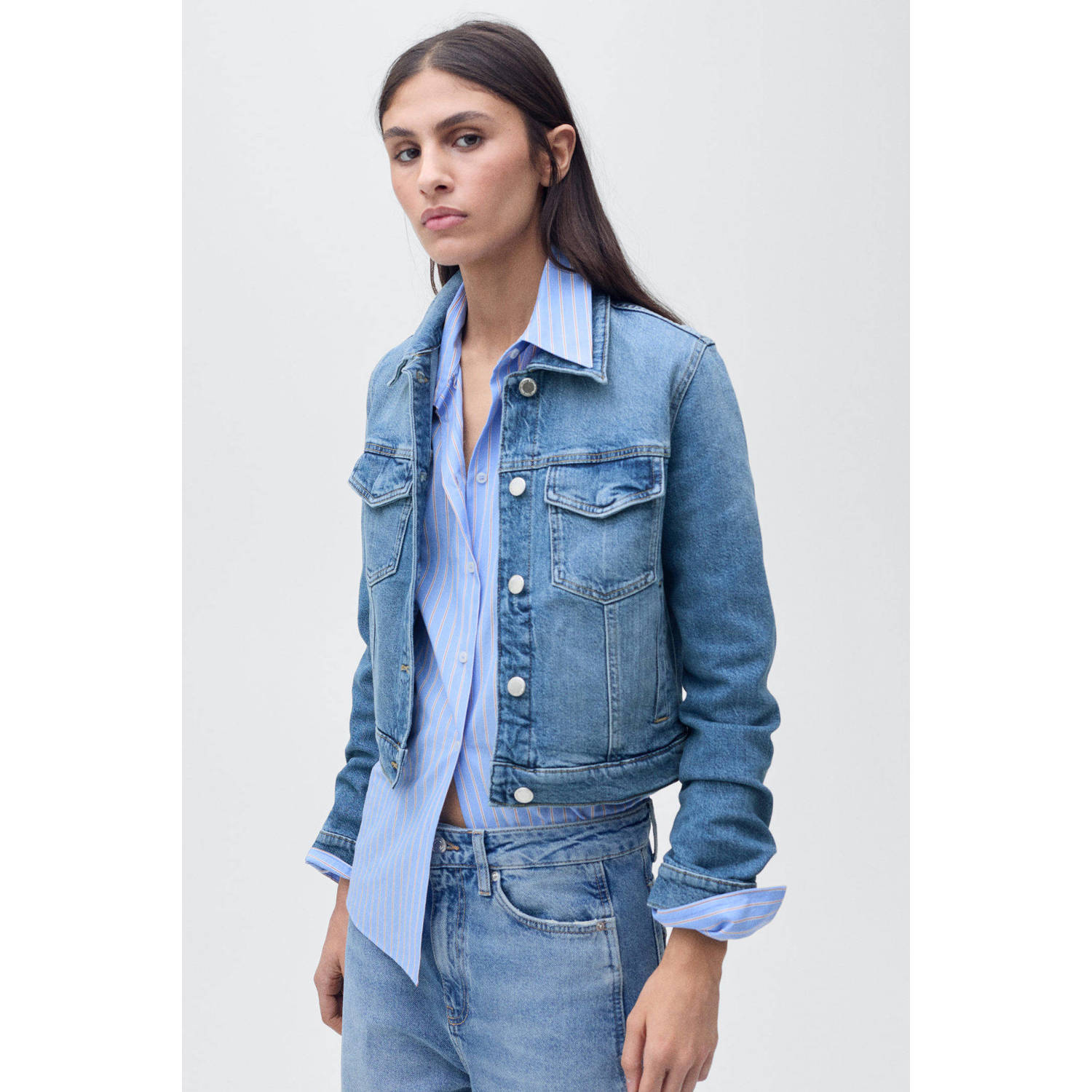 Mango spijkerjas medium blue denim