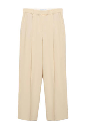wide leg high waist pantalon lichtgeel