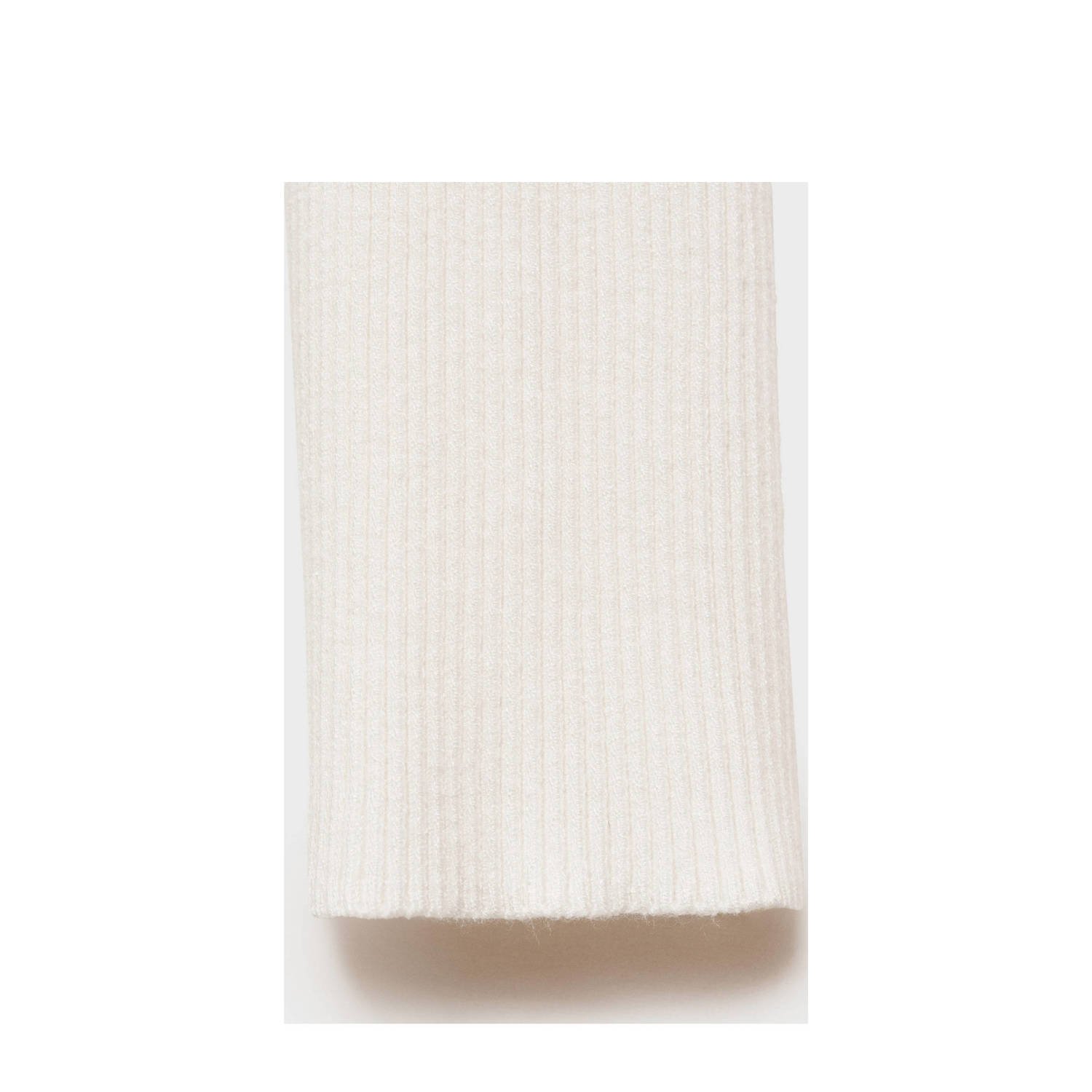 Mango vest ecru rib gebreid