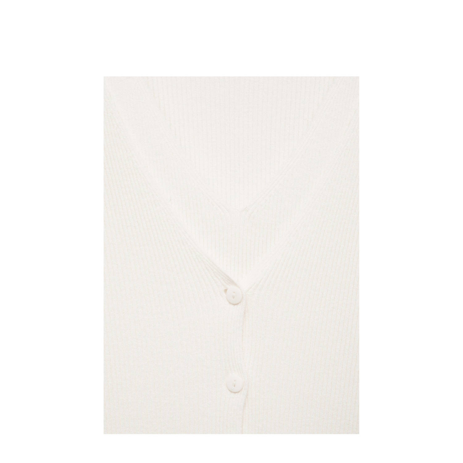 Mango vest ecru rib gebreid