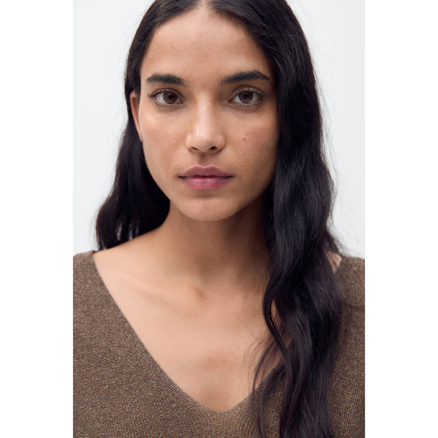 Mango gebreide trui met lurex