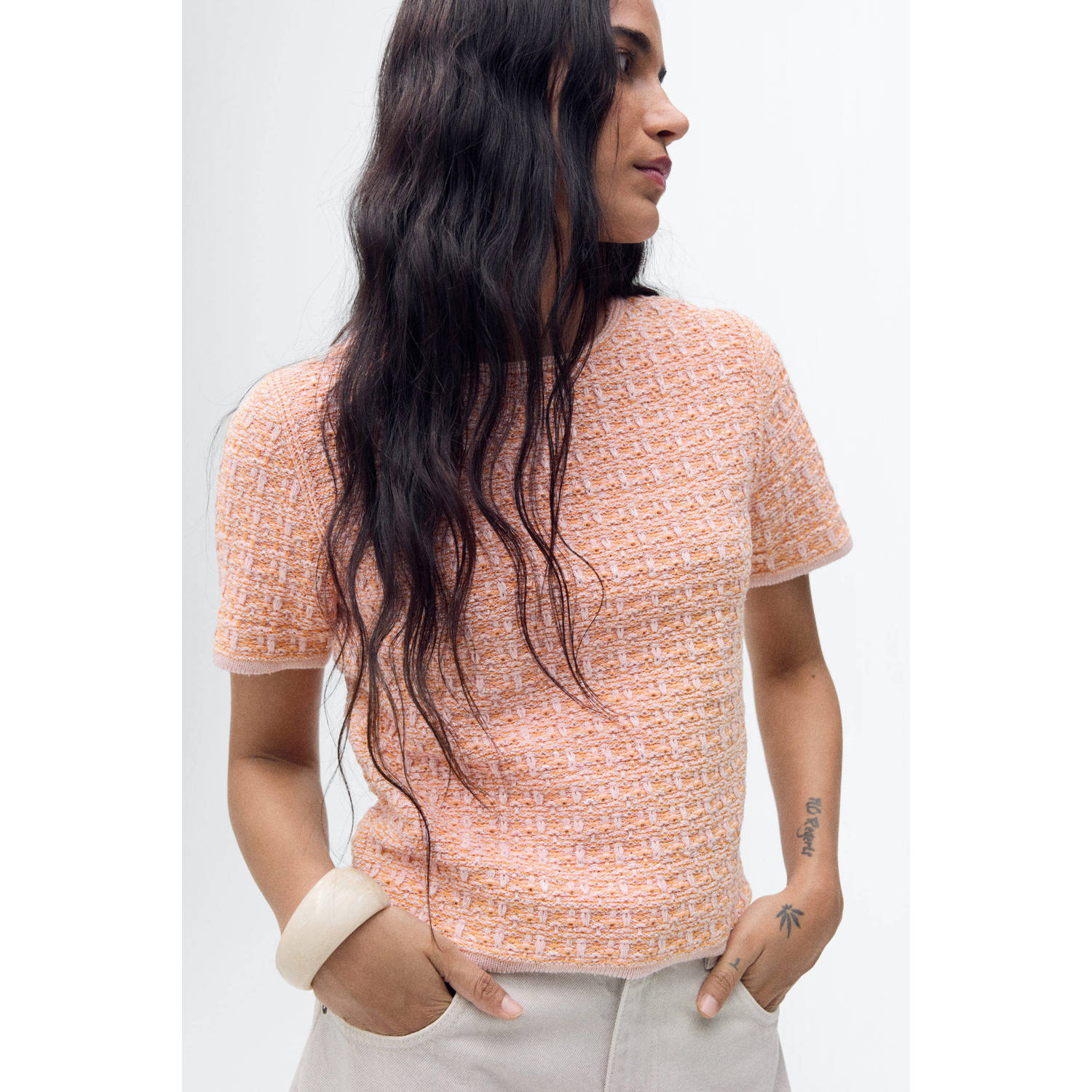 Mango top lichtroze