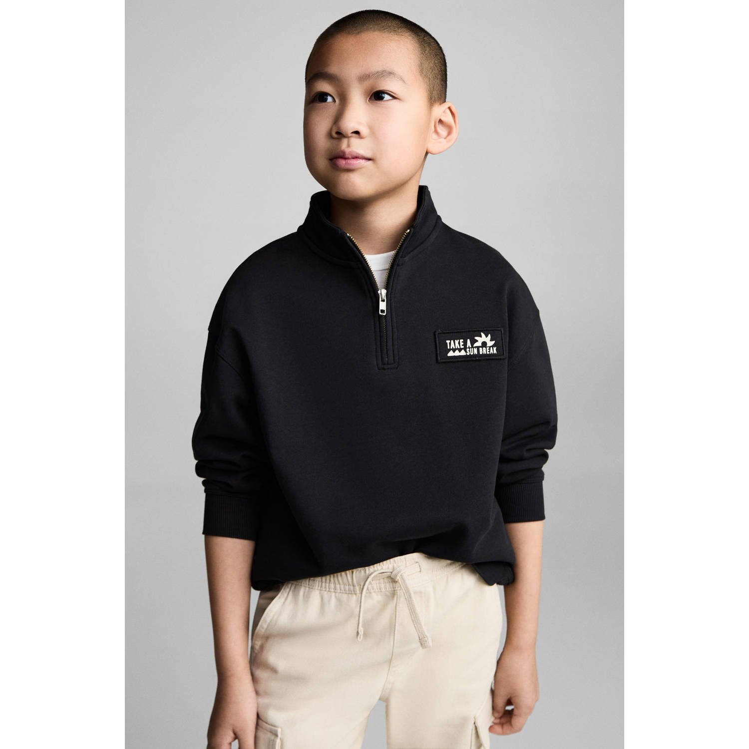 Mango Kids sweater zwart