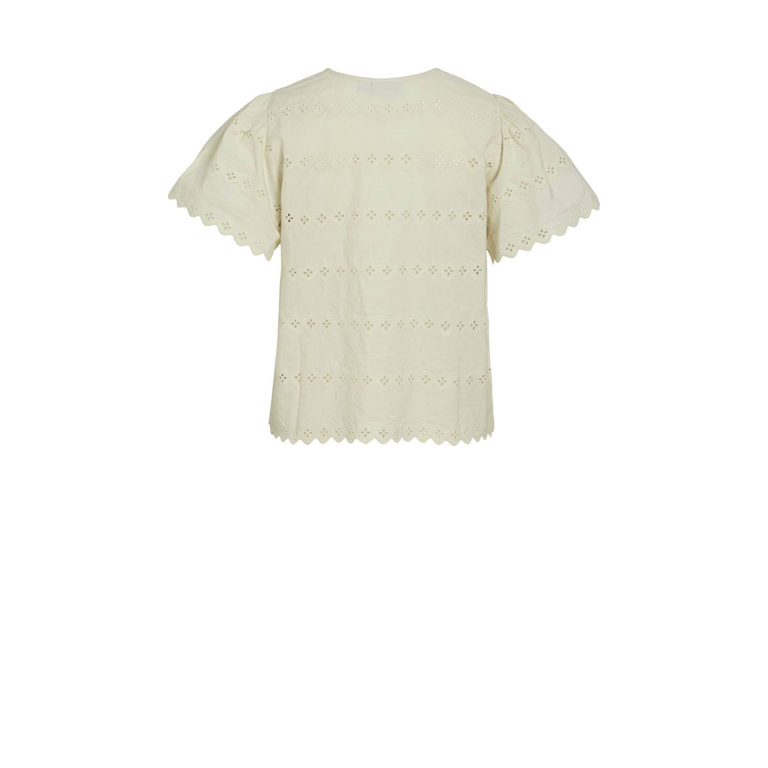 VILA top ecru broderie