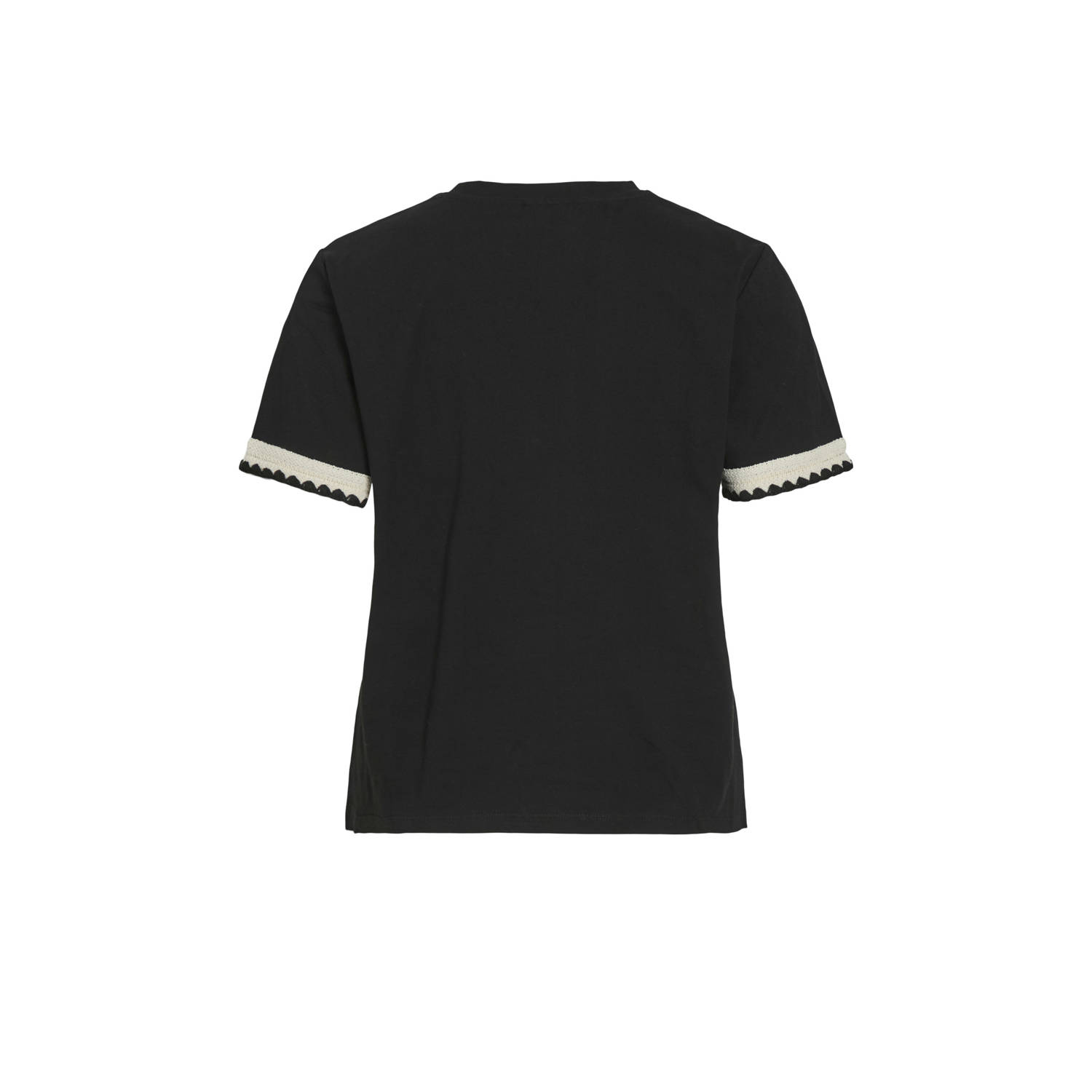 VILA T-shirt zwart broderie