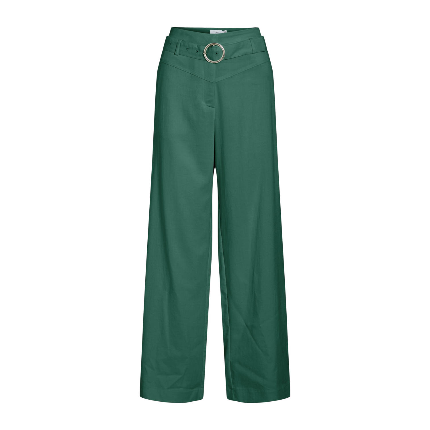 VILA wide leg high waist casual broek groen