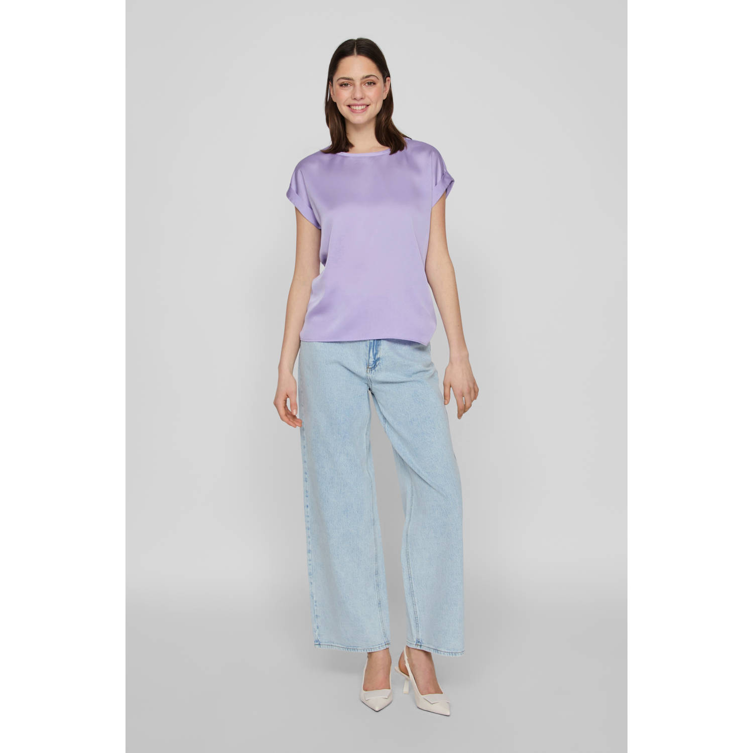 VILA satijnen blousetop violet