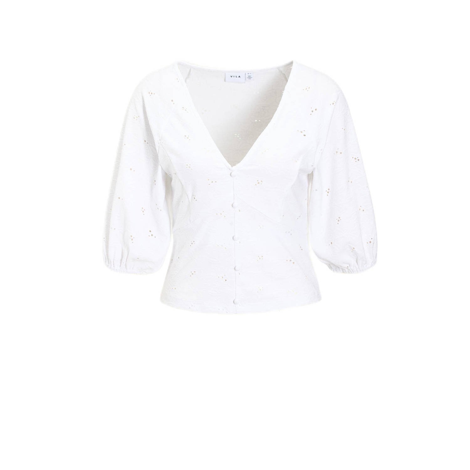 VILA top wit broderie