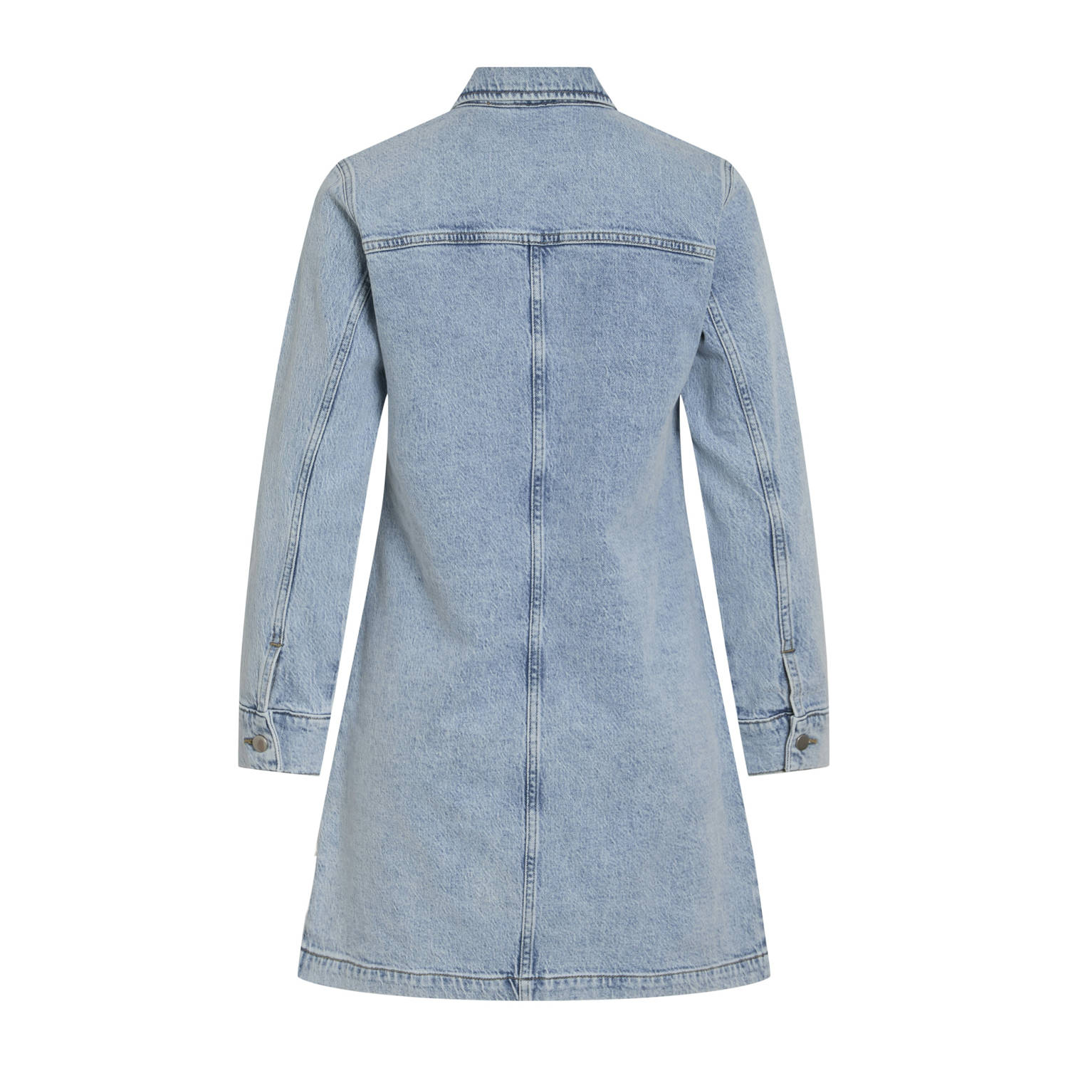 VILA denim blousejurk light blue denim