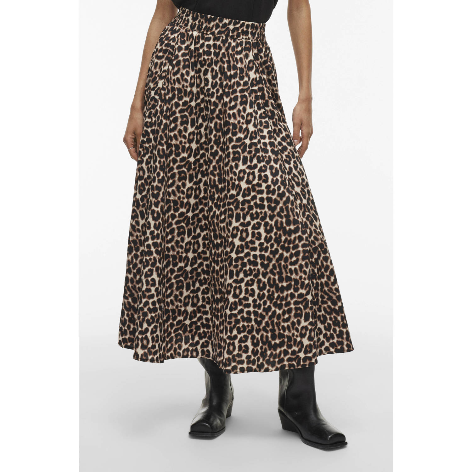 VILA midi rok bruin