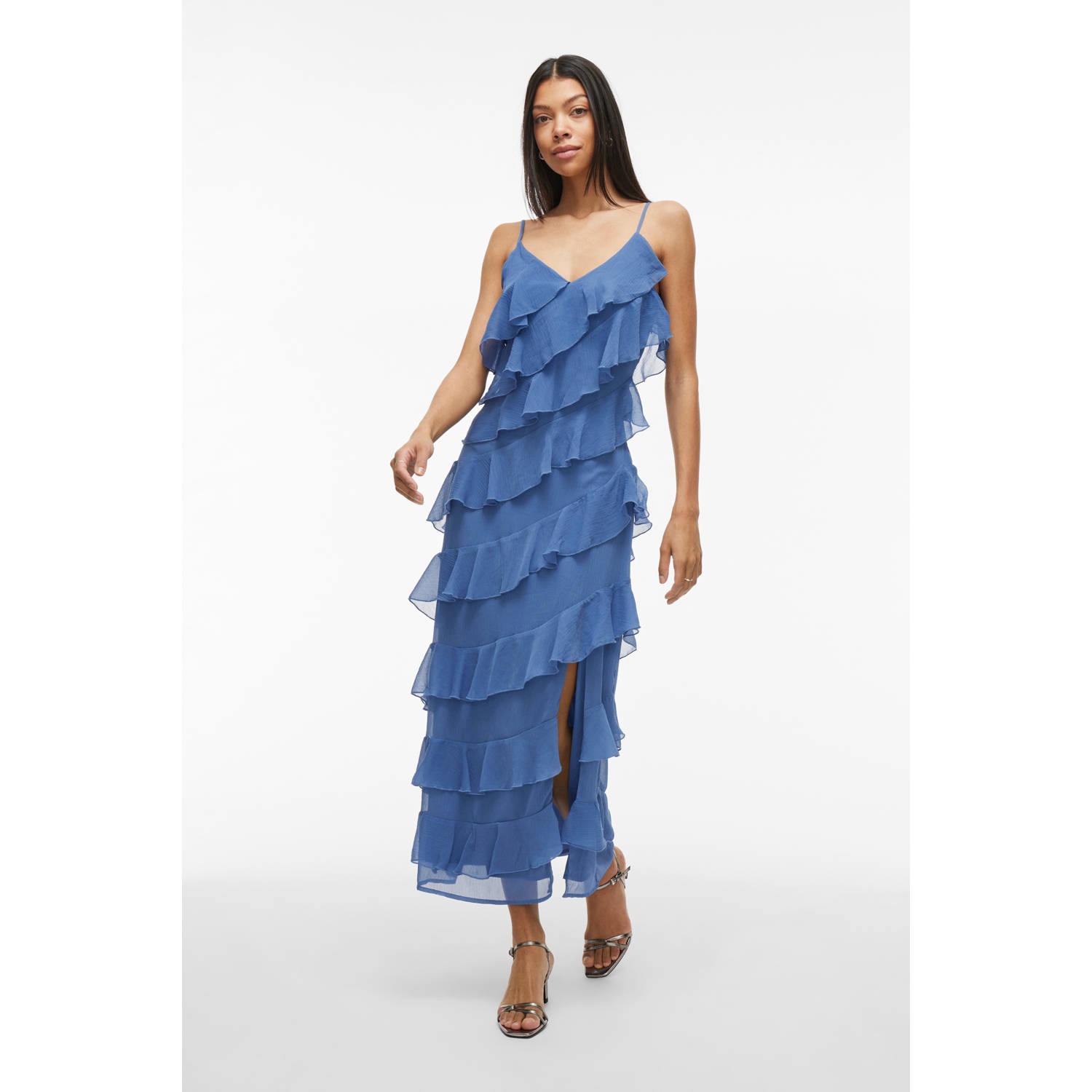 VILA jurk blauw