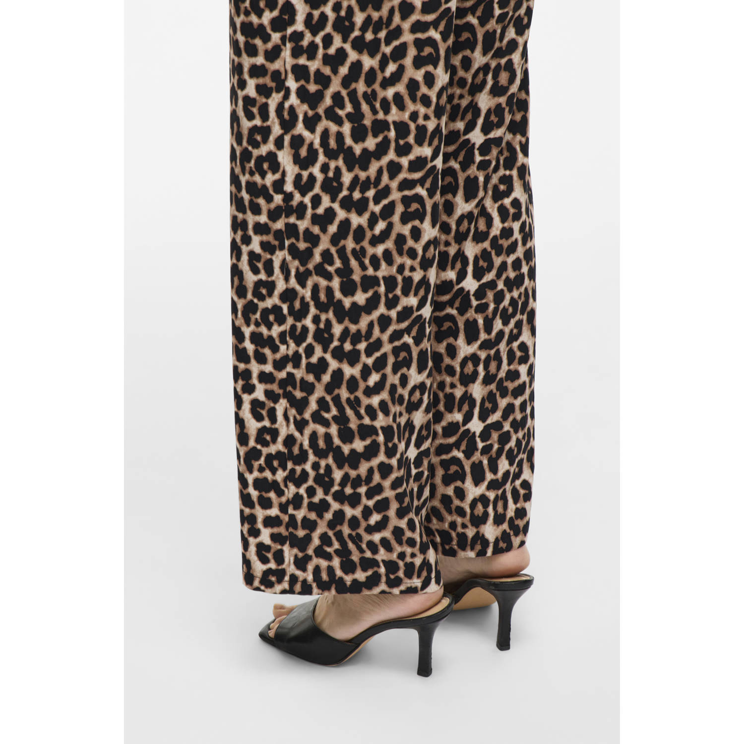 VILA wide leg regular waist broek bruin