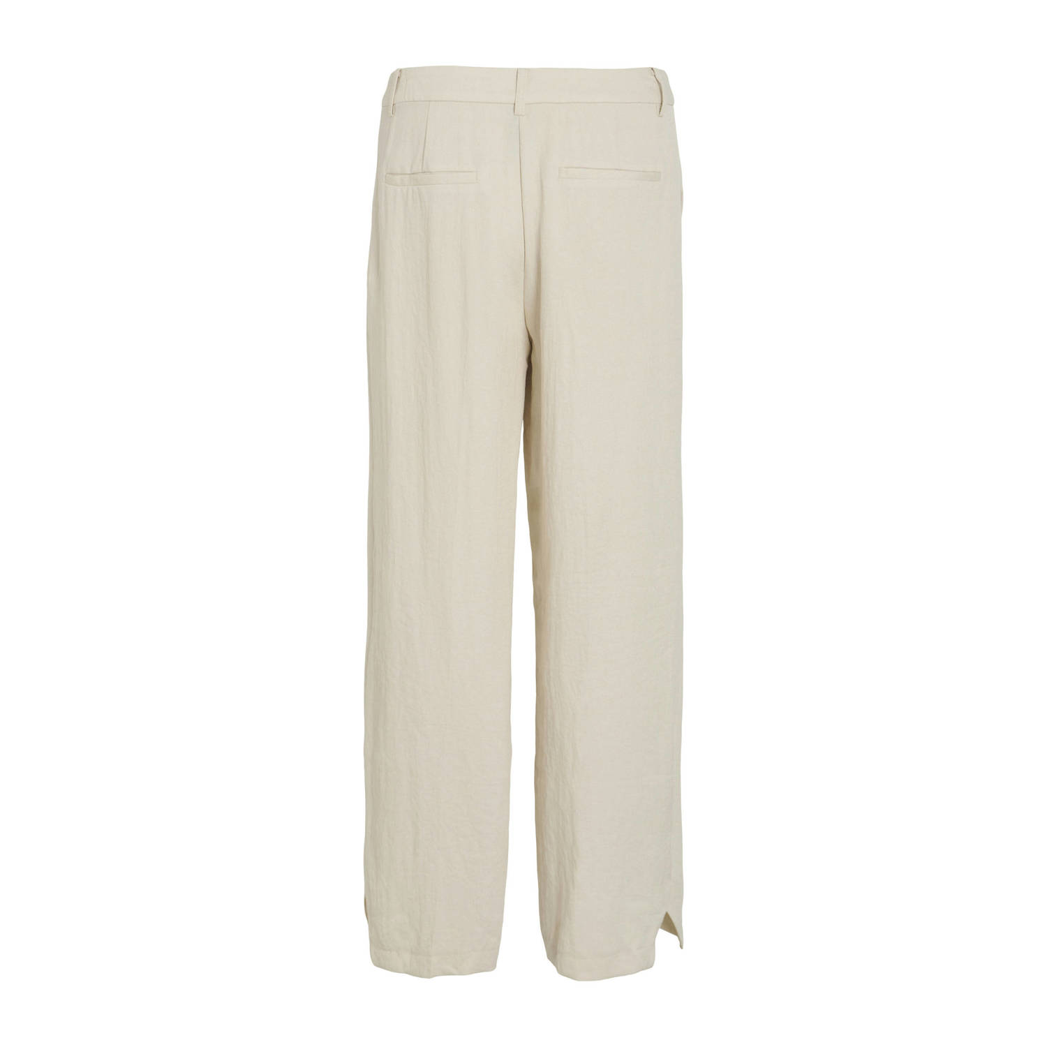 VILA straight regular waist broek ecru