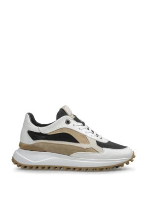 Noppi 17.02 leren sneakers zwart/wit/beige