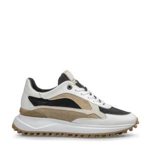 Noppi 17.02 leren sneakers zwart/wit/beige