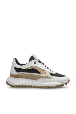 Noppi 17.02 leren sneakers zwart/wit/beige