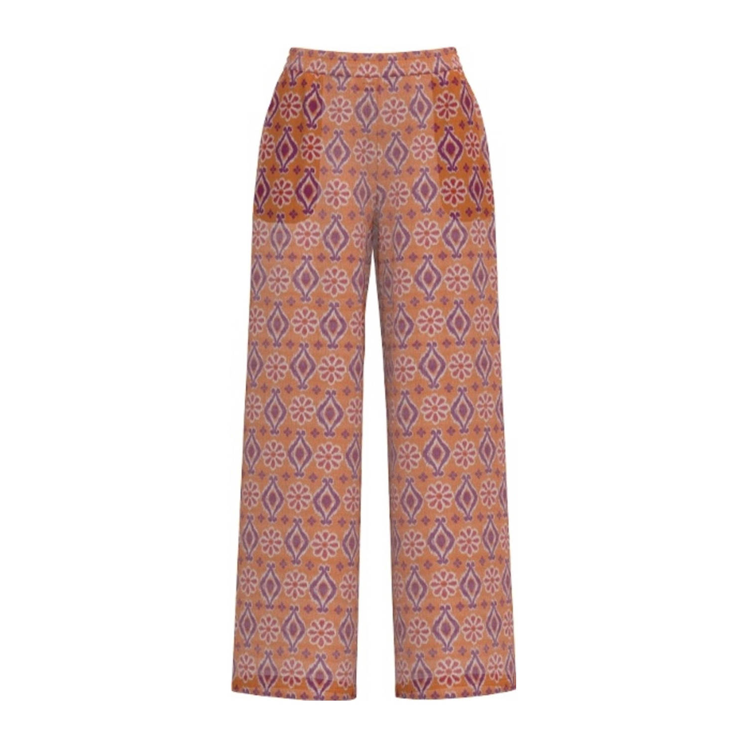 VILA wide leg high waist casual broek oranje
