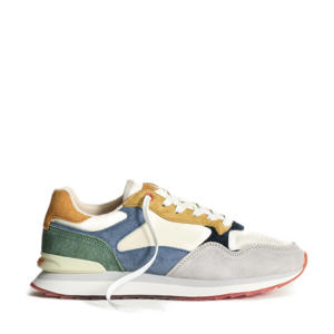 City  sneakers suède ecru/blauw/groen/geel