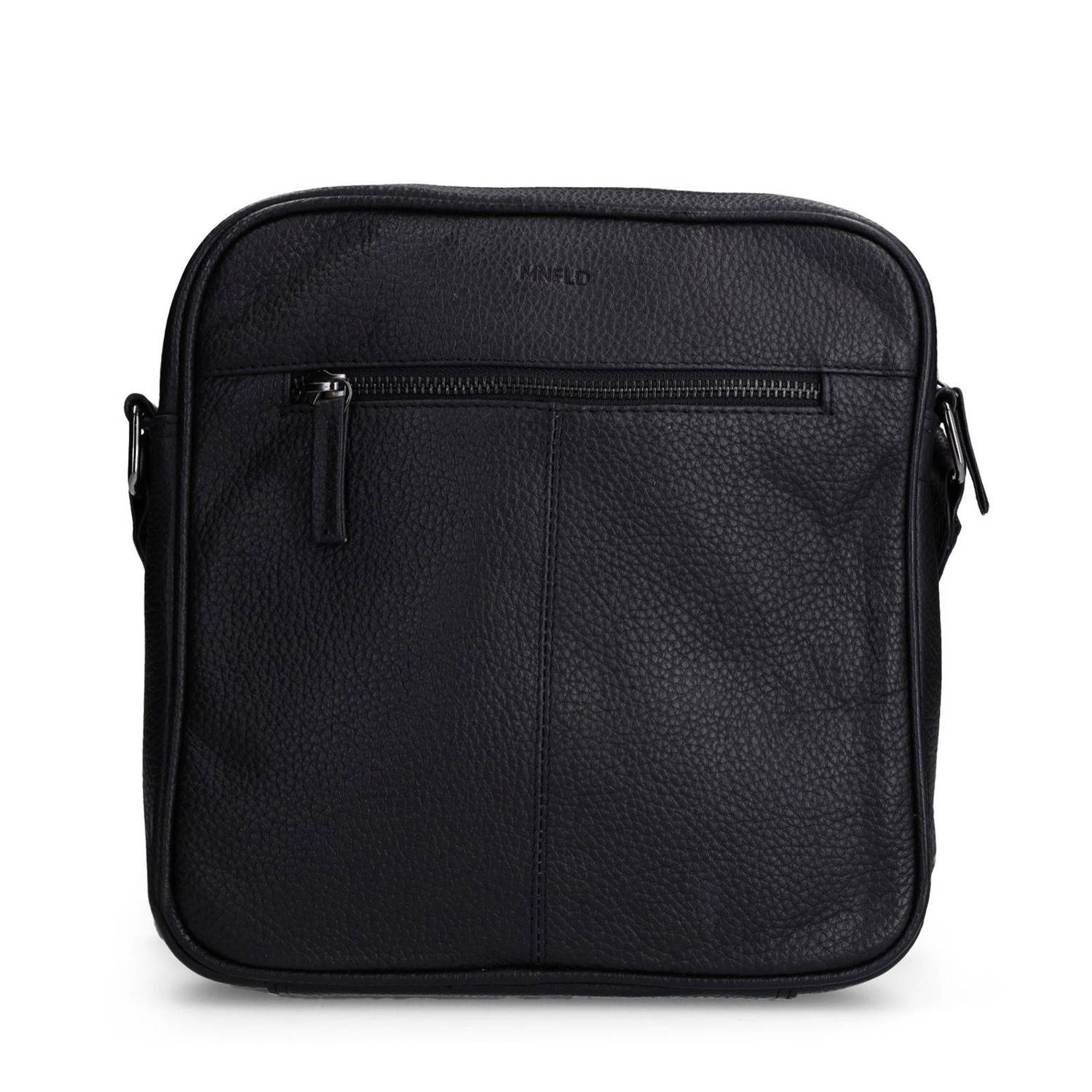 Manfield leren crossbody tas zwart