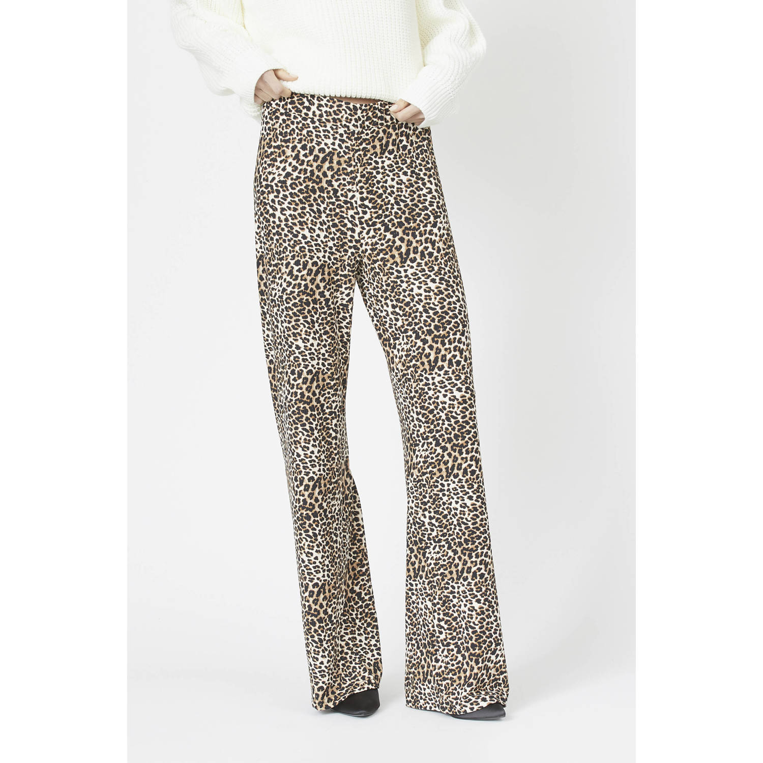 SisterS Point wide leg high waist broek bruin
