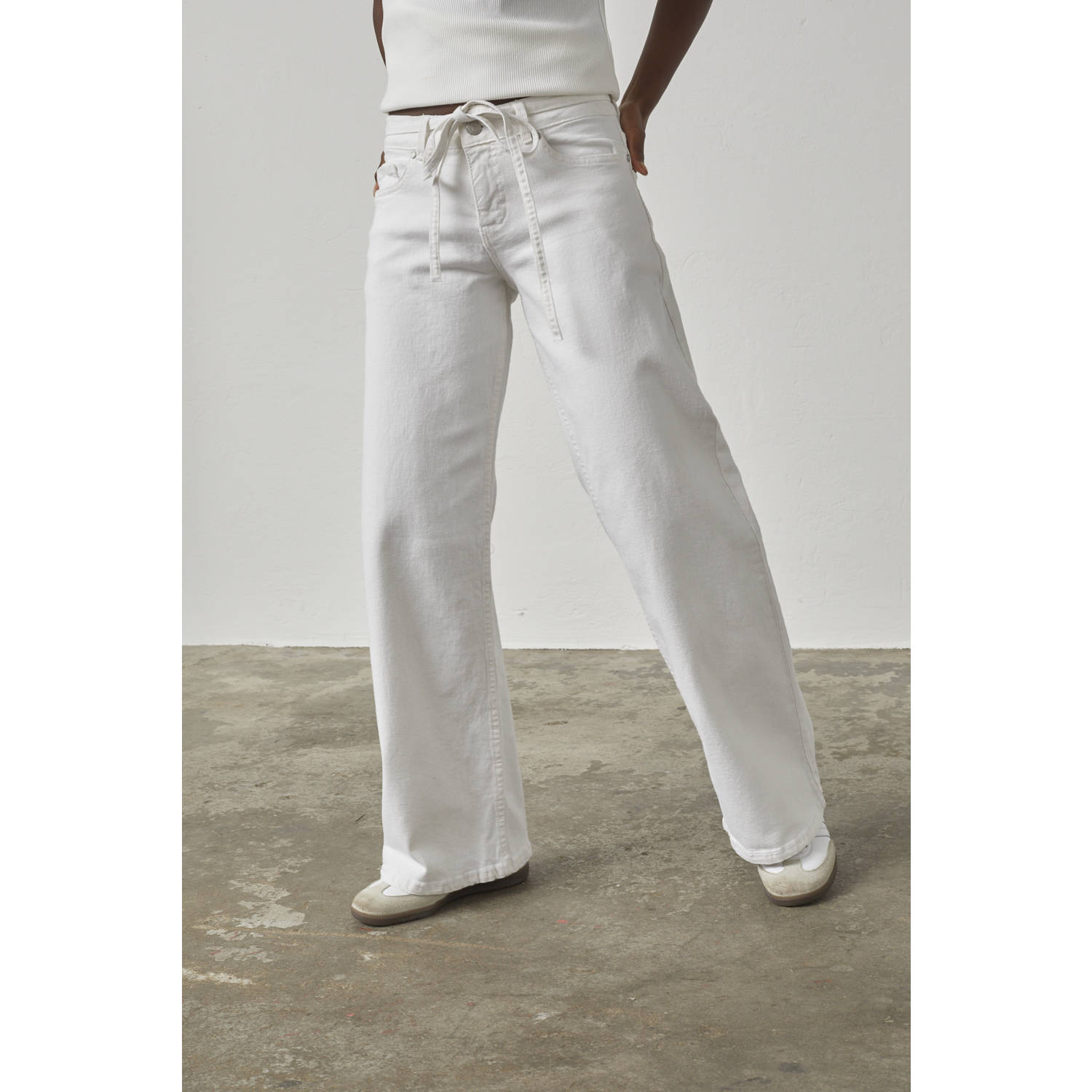 SisterS Point wide leg jeans ecru