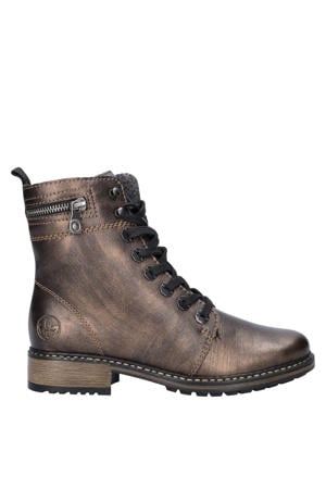leren veterboots brons