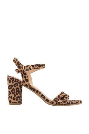 sandalettes met panterprint cognac