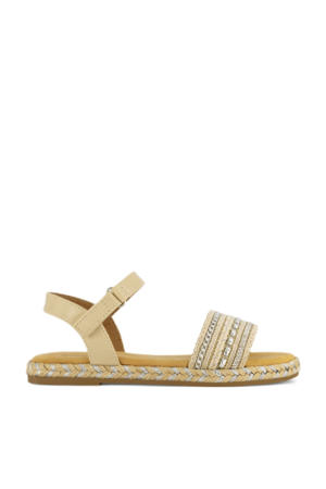   raffia sandalen beige