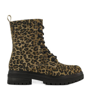   veterboots met panterprint bruin