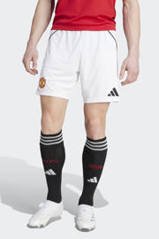 thumbnail: Witte heren adidas Performance Senior Manchester United voetbalshort Thuis van polyester met regular fit en elastische tailleband