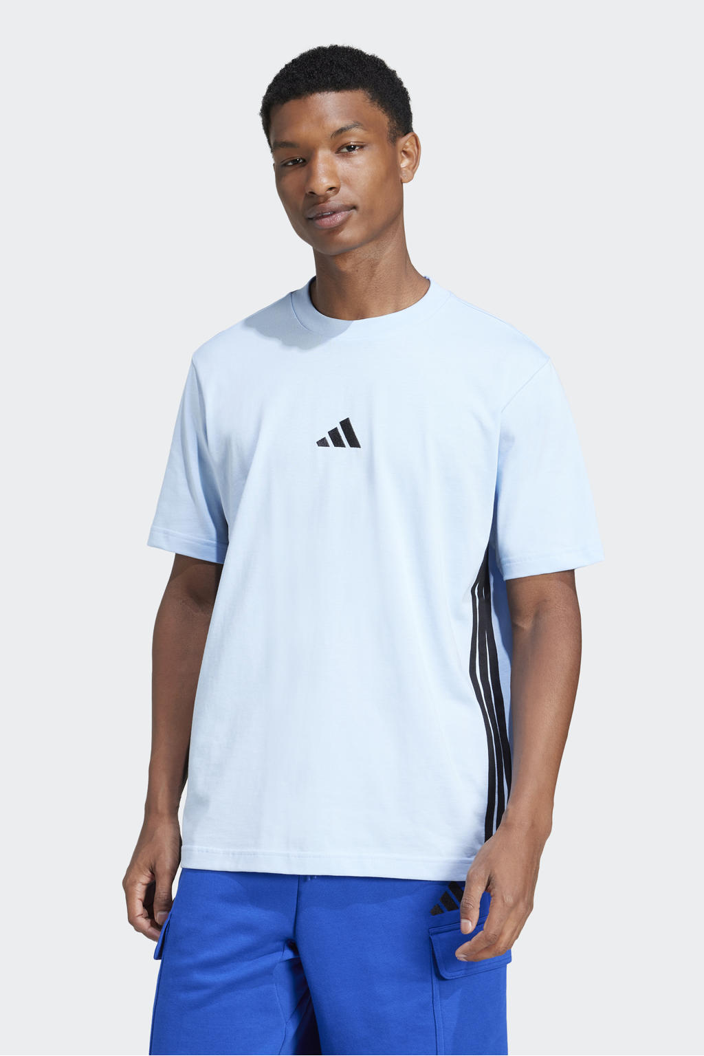 adidas Sportswear T-shirt lichtblauw/zwart