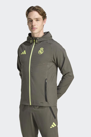   senior Real Madrid voetbalvest olijfgroen/geel