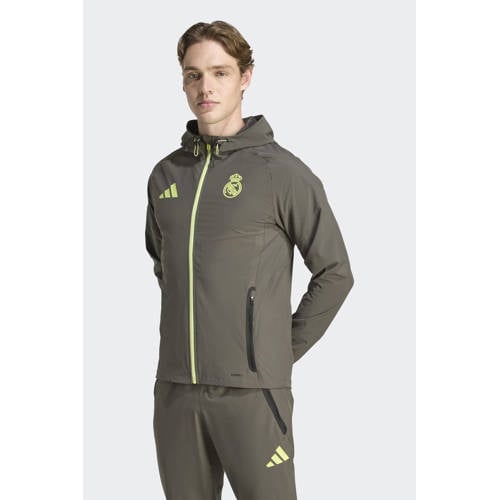 adidas Performance senior Real Madrid voetbaljack olijfgroen/geel afbeelding
