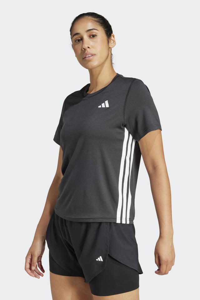 adidas Performance sportshirt zwart/wit wehkamp1