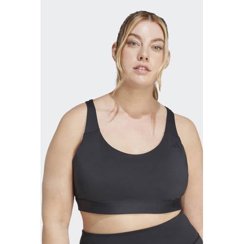 adidas Performance Lvel 2 Plus Size sportbh zwart afbeelding