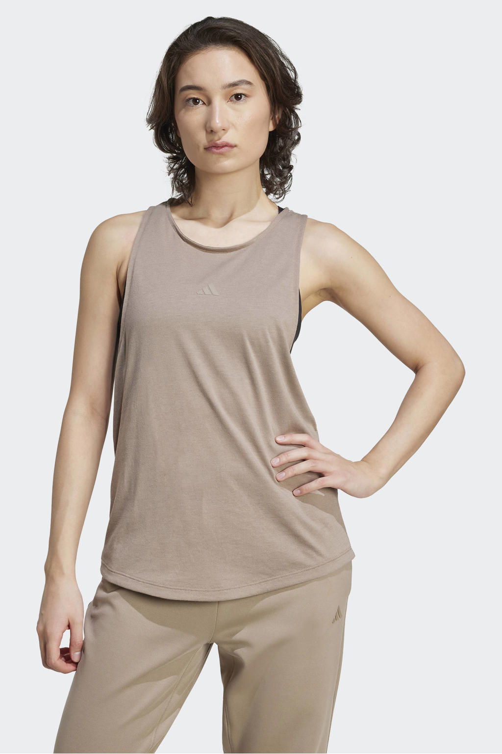 adidas Performance sporttop lichtbruin