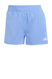 thumbnail: Lichtblauwe dames adidas Performance hardloopshort van polyester met regular fit, regular waist en elastische tailleband met koord