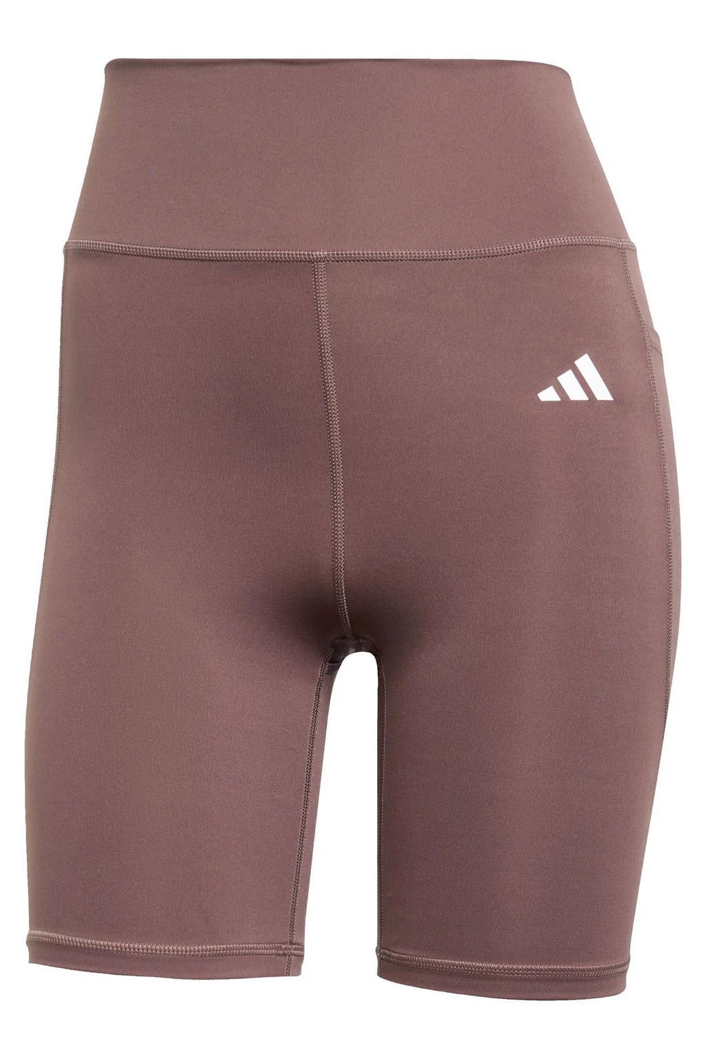 Roze dames adidas Performance sportshort Optimé van polyester met slim fit, high waist en elastische tailleband