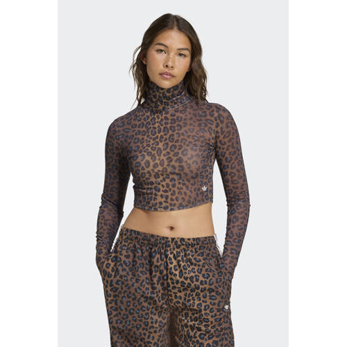 adidas Originals longsleeve leopard bruin afbeelding