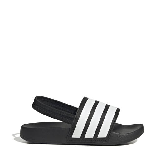 adidas Sportswear Adilette Estrap badslippers met hielbandje zwart/wit afbeelding