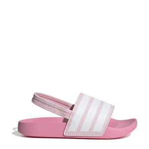 Adilette Estrap  badslippers met hielbandje lichtroze/wit/roze